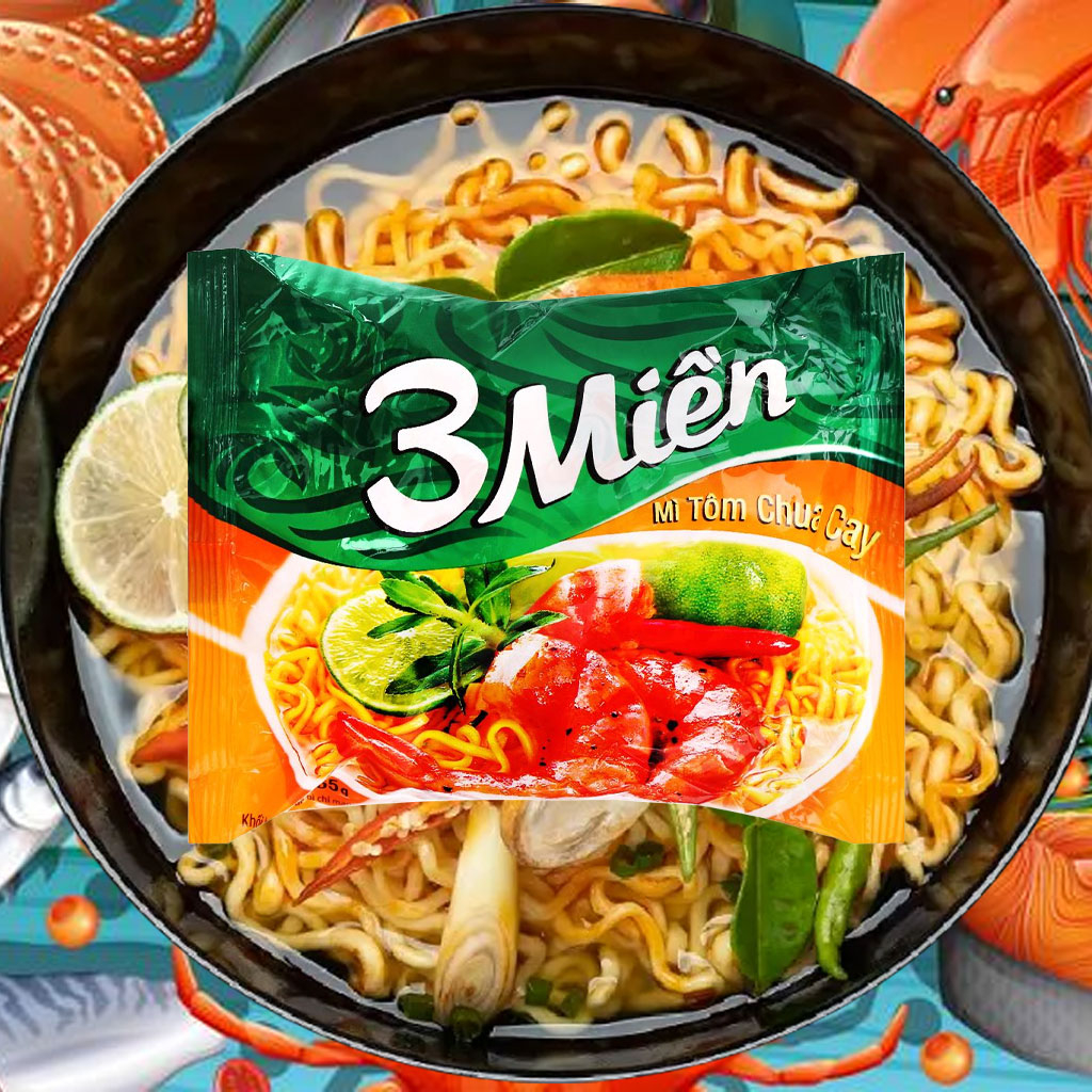 Mì 3 Miền tôm chua cay gói 65g