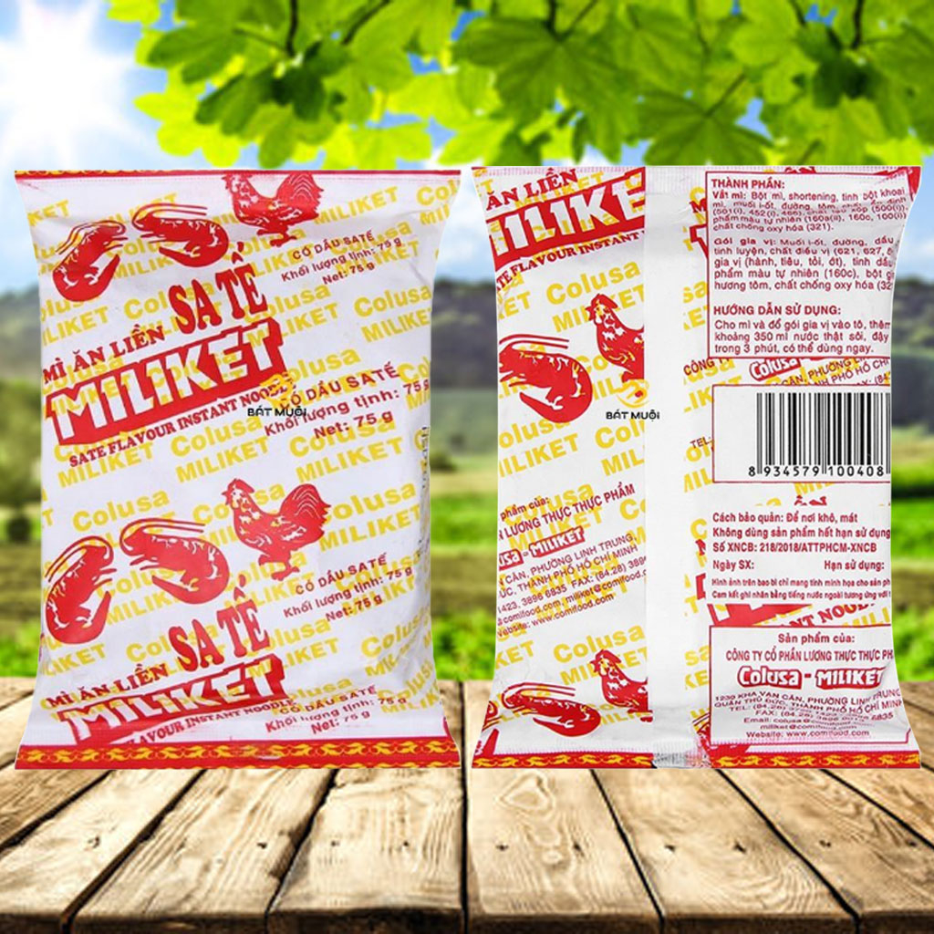 Mì sa tế Miliket gói 65gr x 30