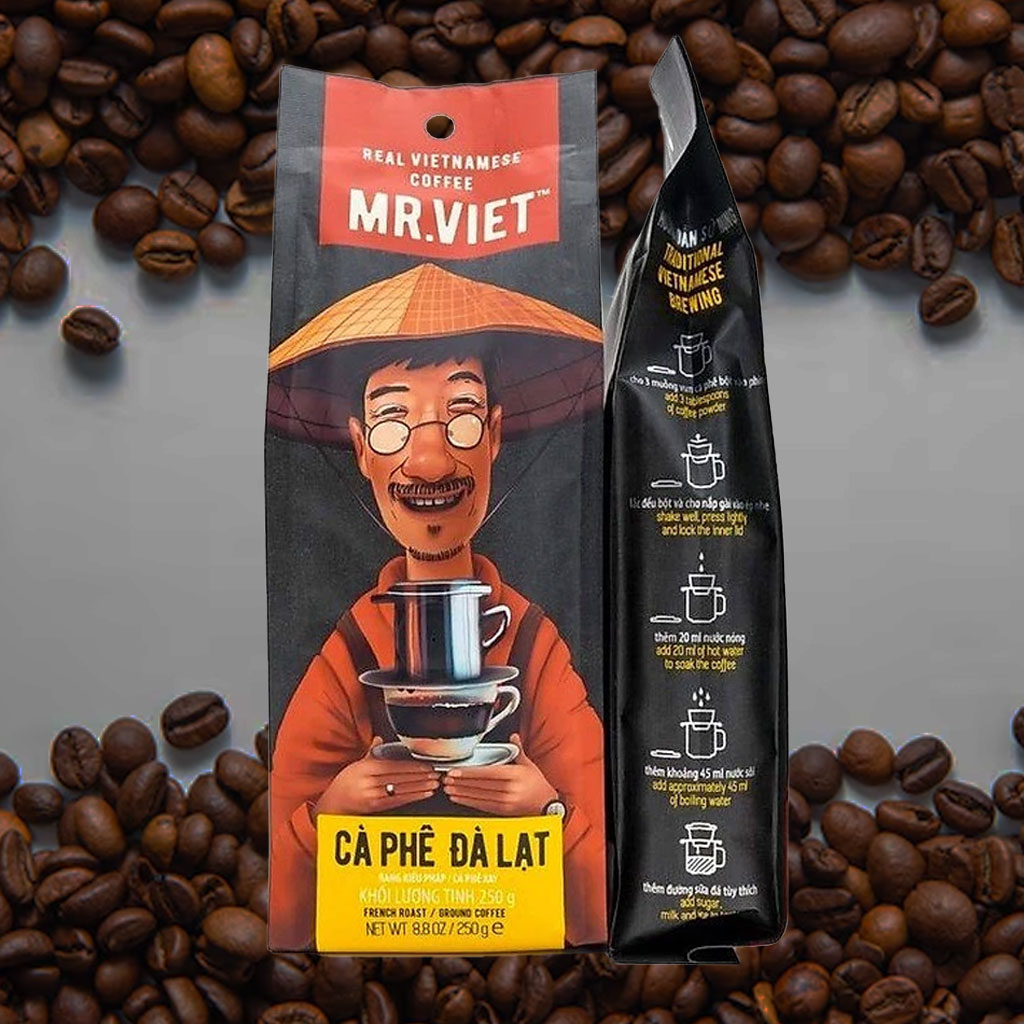 Cà phê hạt rang xay Mr. Viet 250g
