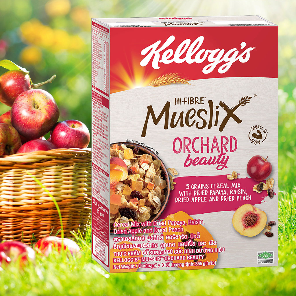 Ngũ cốc trái cây Kellogg's Mueslix Orchard Beauty 355g