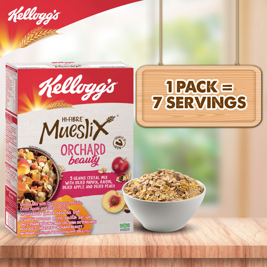 Ngũ cốc trái cây Kellogg's Mueslix Orchard Beauty 355g