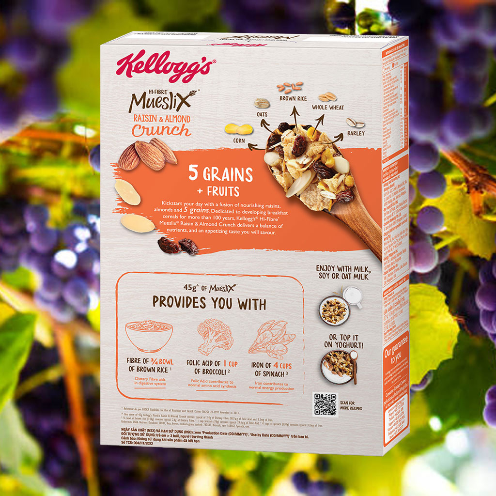 Ngũ Cốc Kellogg's Mueslix Raisin & Almond Crunch 355g