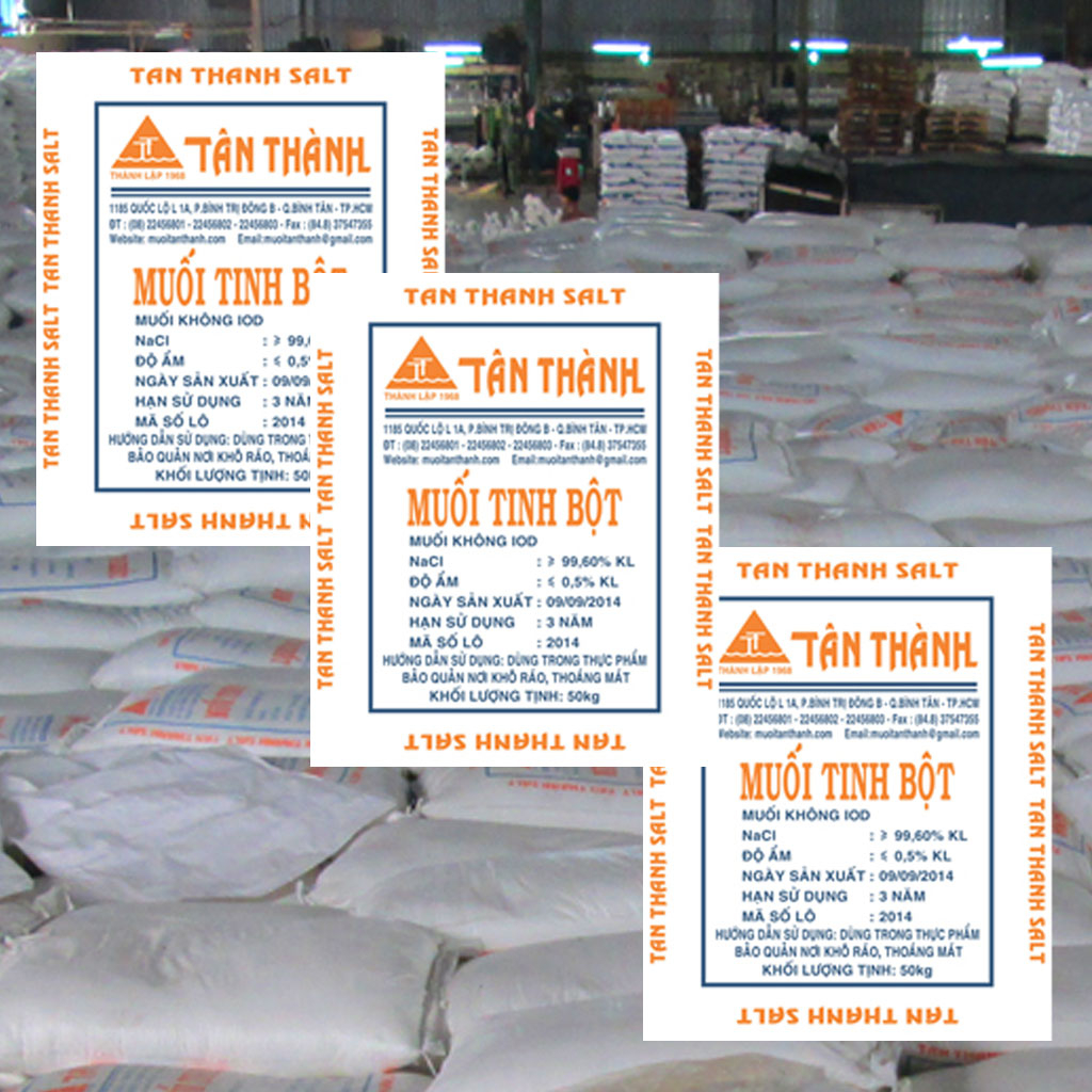 Muối tinh sấy I-ốt Tân Thành gói 500g