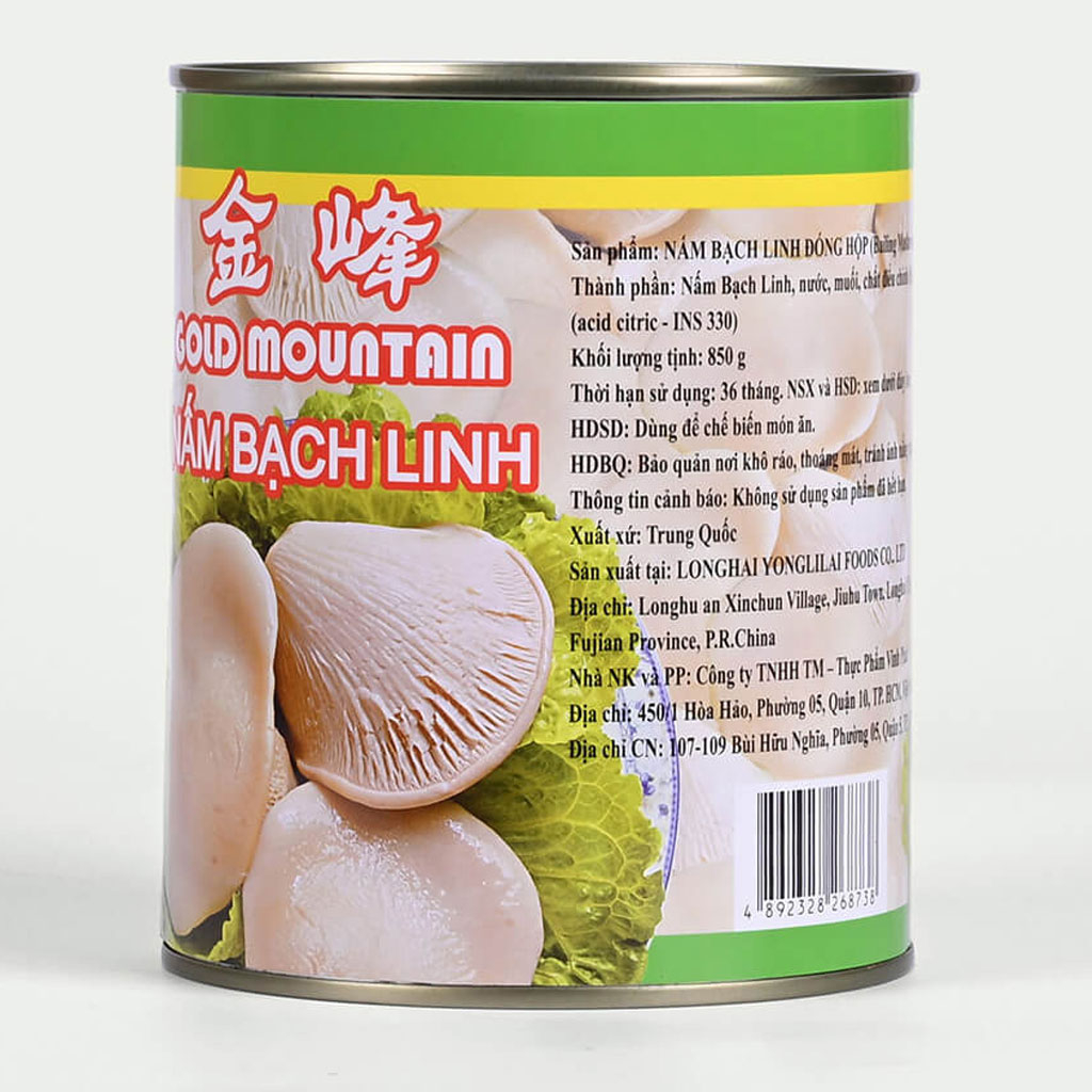 Nấm Bạch Linh Gold Mountain Bailing Mushroom 850g