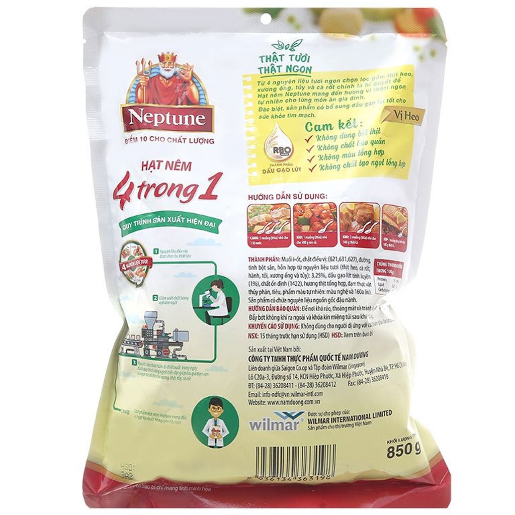 Hạt nêm Neptune 4 trong 1 vị heo 850g