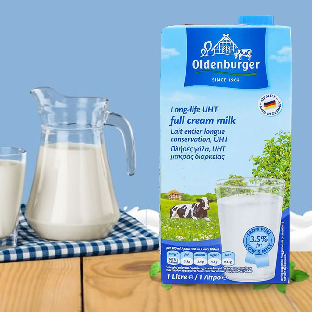 Sữa tươi tiệt trùng nguyên kem Oldenburger Milk Full Cream hộp 1L
