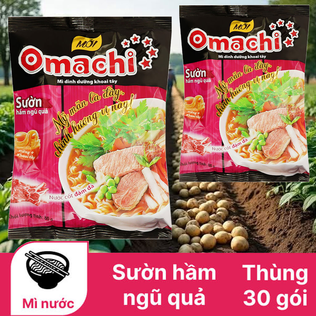 Mì khoai tây Omachi sườn hầm ngũ quả 80g