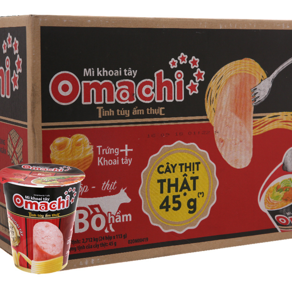 Mì khoai tây ly Omachi 66g