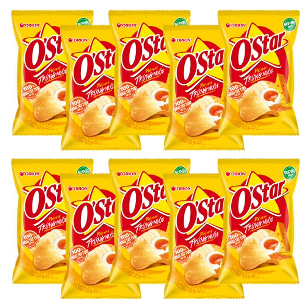 Snack khoai tây vị phô mai trứng muối O'Star 56g