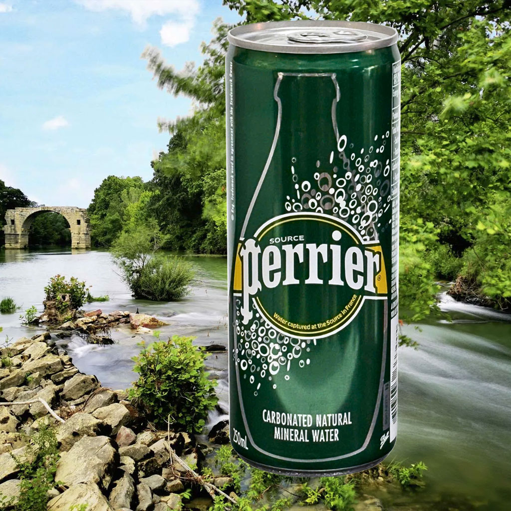 Nước khoáng thiên nhiên có ga Perrier lon 250ml B130364