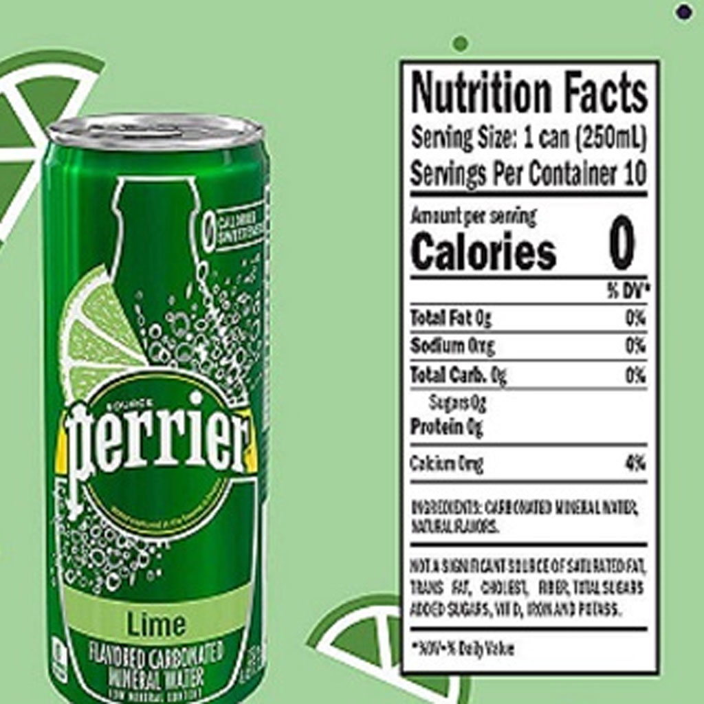 Nước khoáng có gas Perrier hương chanh xanh 250ml B130925