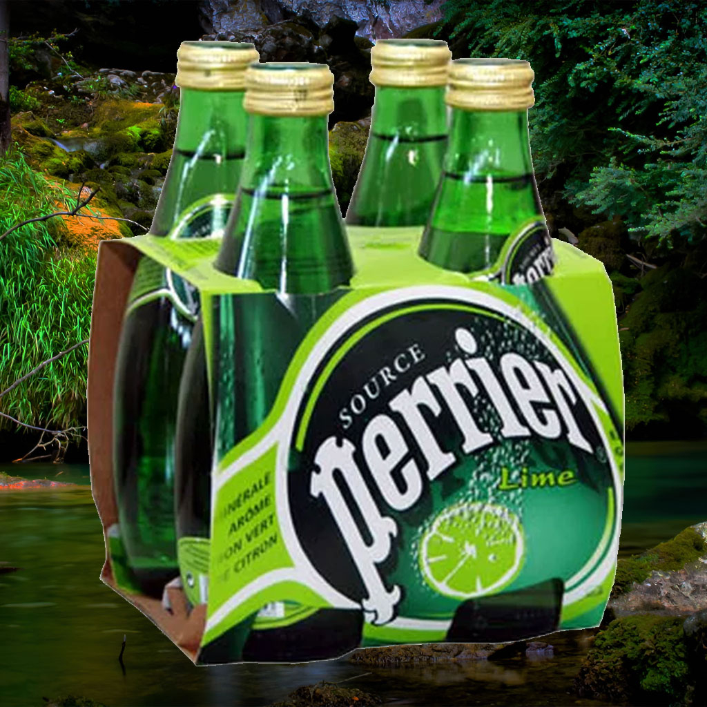 Nước khoáng có gas Perrier hương chanh xanh 330ml B121855