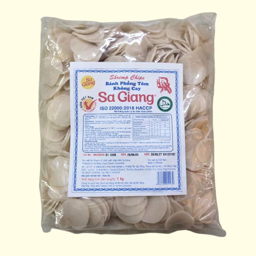 Bánh phồng tôm không cay Sa Giang 500g