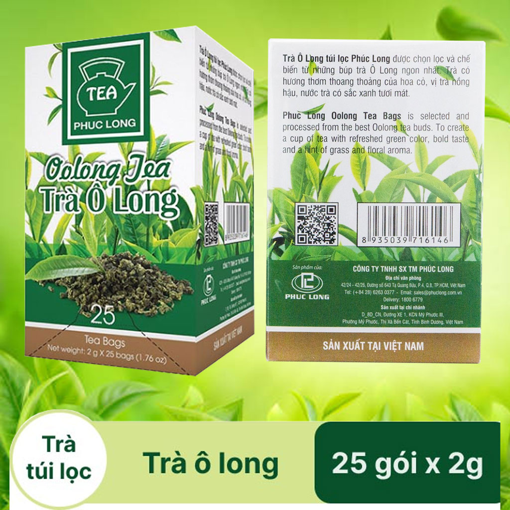 Trà ô long túi lọc Phúc Long hộp 50g