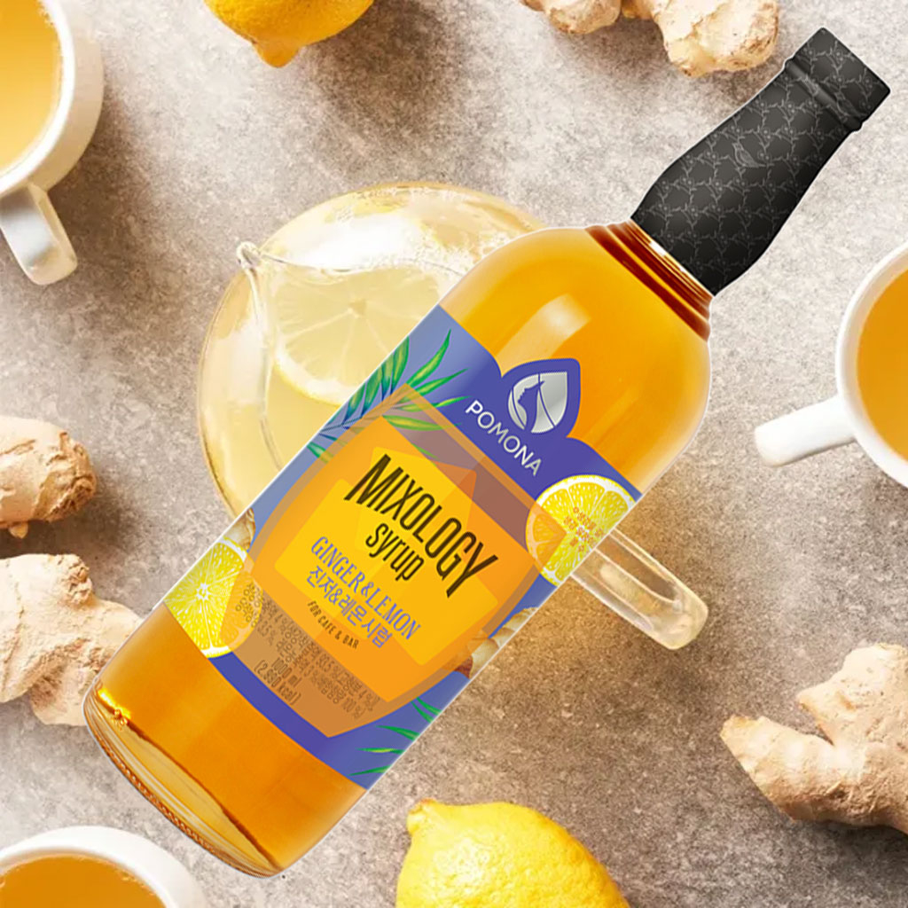 Sirô Chanh Gừng Pomona Ginger & Lemon Syrup 1 lít