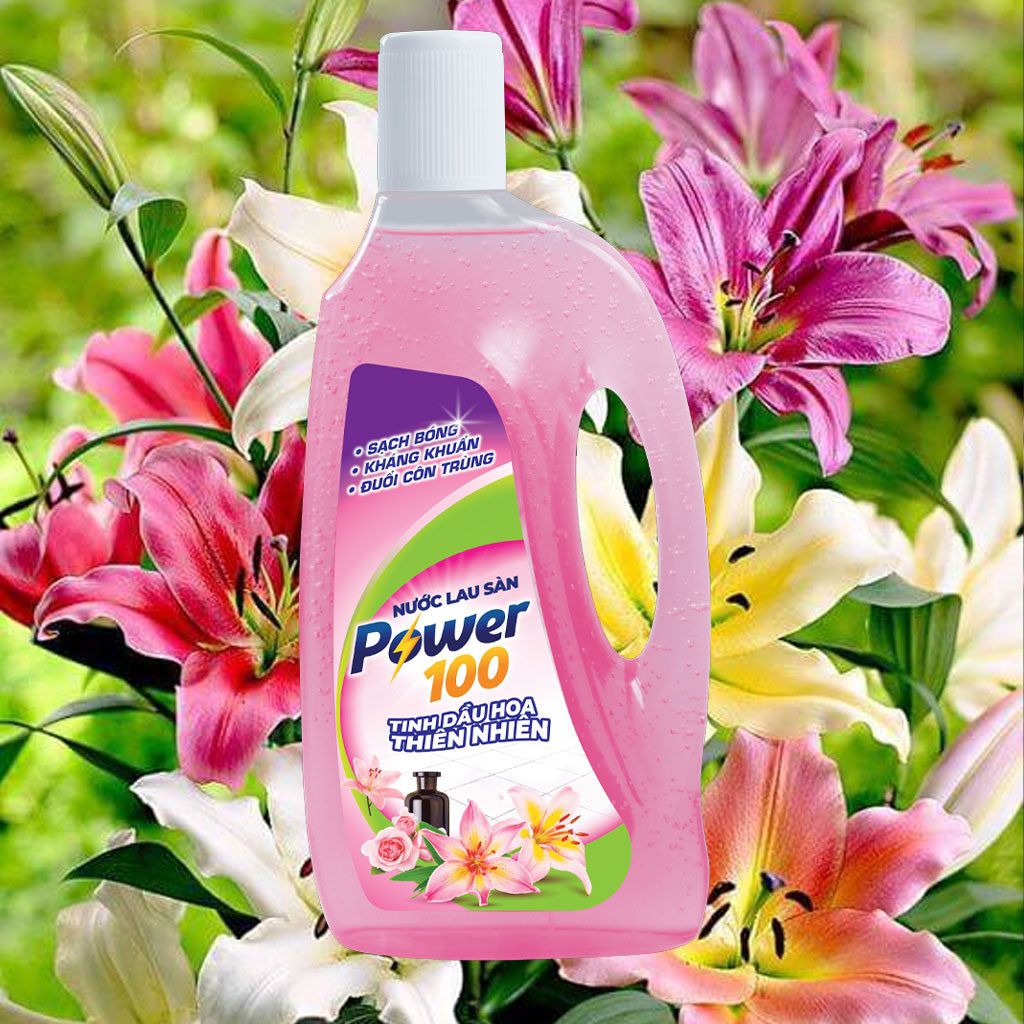 Nước lau sàn Power100 tinh dầu hoa thiên nhiên 990g