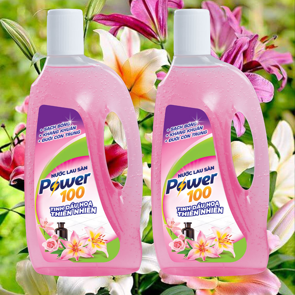 Nước lau sàn Power100 tinh dầu hoa thiên nhiên 990g