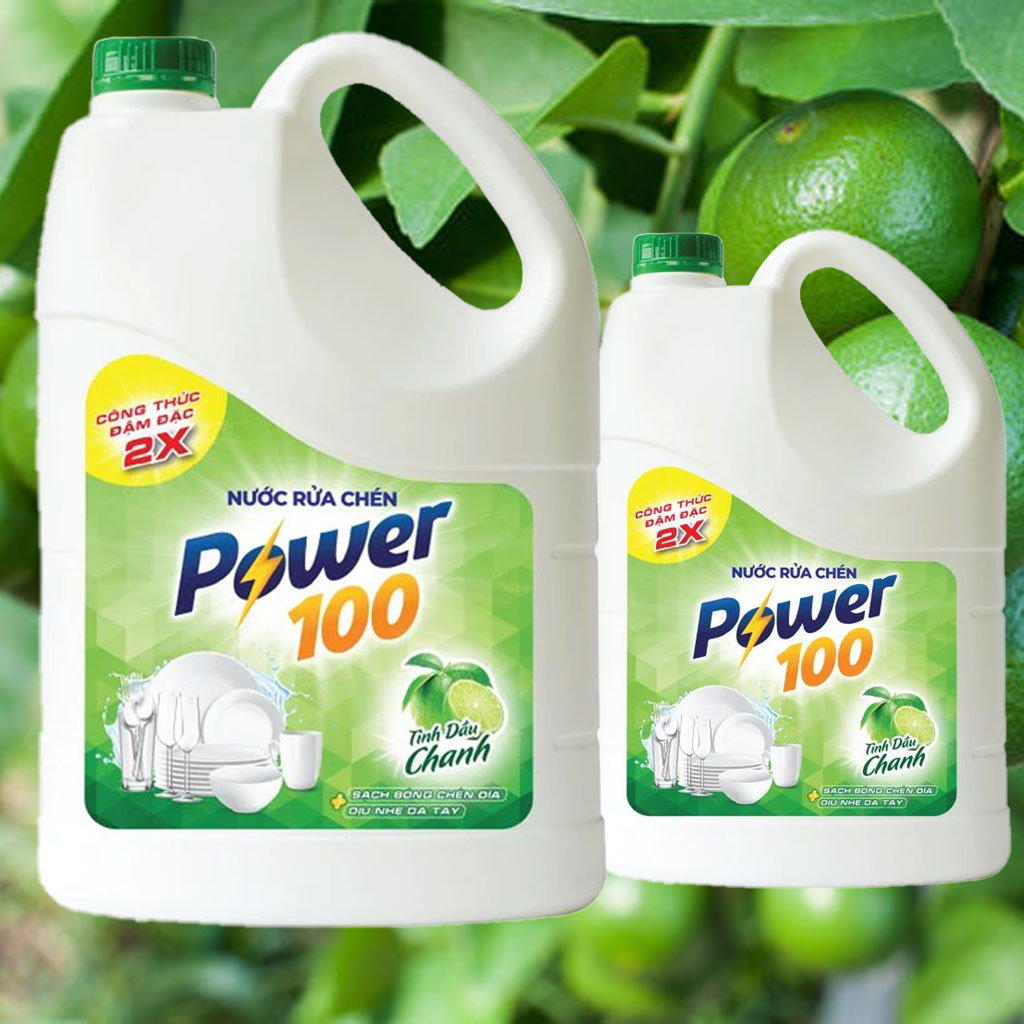 Nước rửa chén Power100 tinh dầu chanh 1.4kg