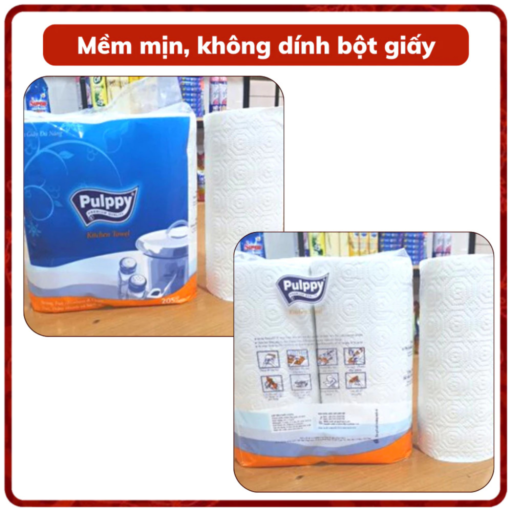 Khăn Giấy Đa Năng Pulppy xanh