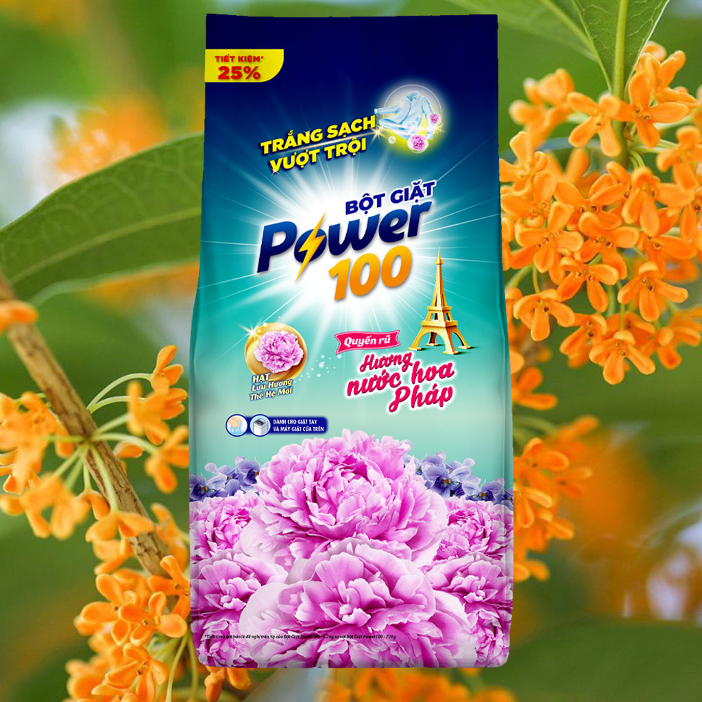 Nước giặt xả Power100 hương nước hoa Pháp quyến rũ 5.3kg