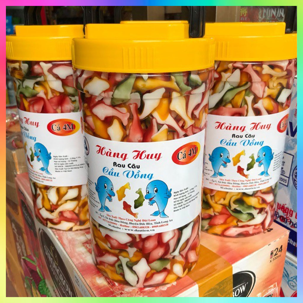 Thạch rau câu dẻo Cầu Vồng hình cá Hàng Huy 2.5kg