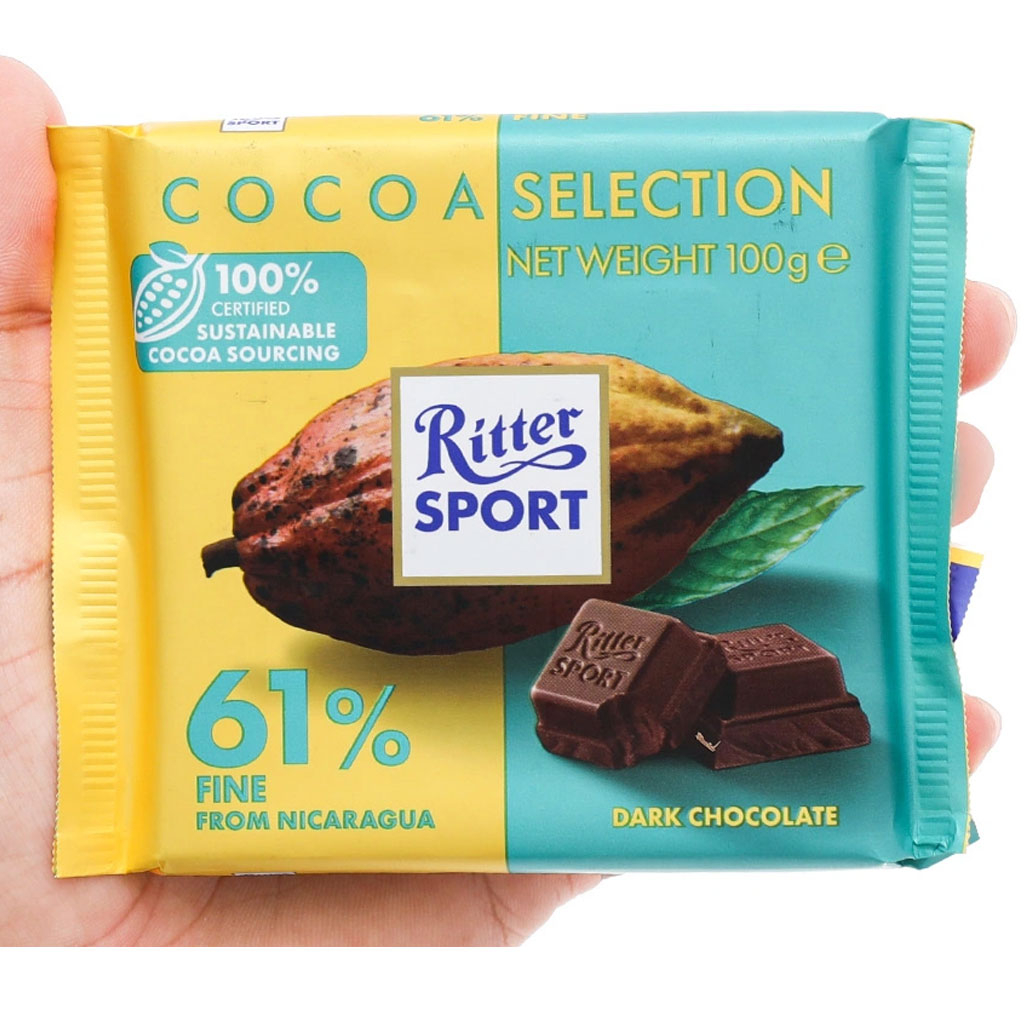 Sôcôla đen 61% cacao Ritter Sport 100g F122937