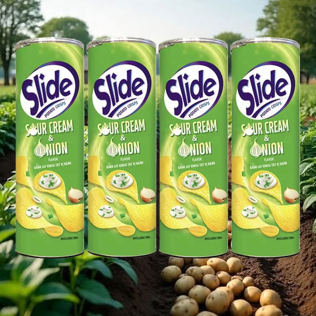 Snack Khoai Tây Vị Hành Slide Potato Cream Onion 150g