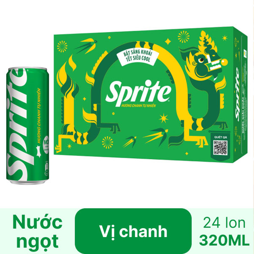 Nước ngọt Sprite 320ml x 24 lon
