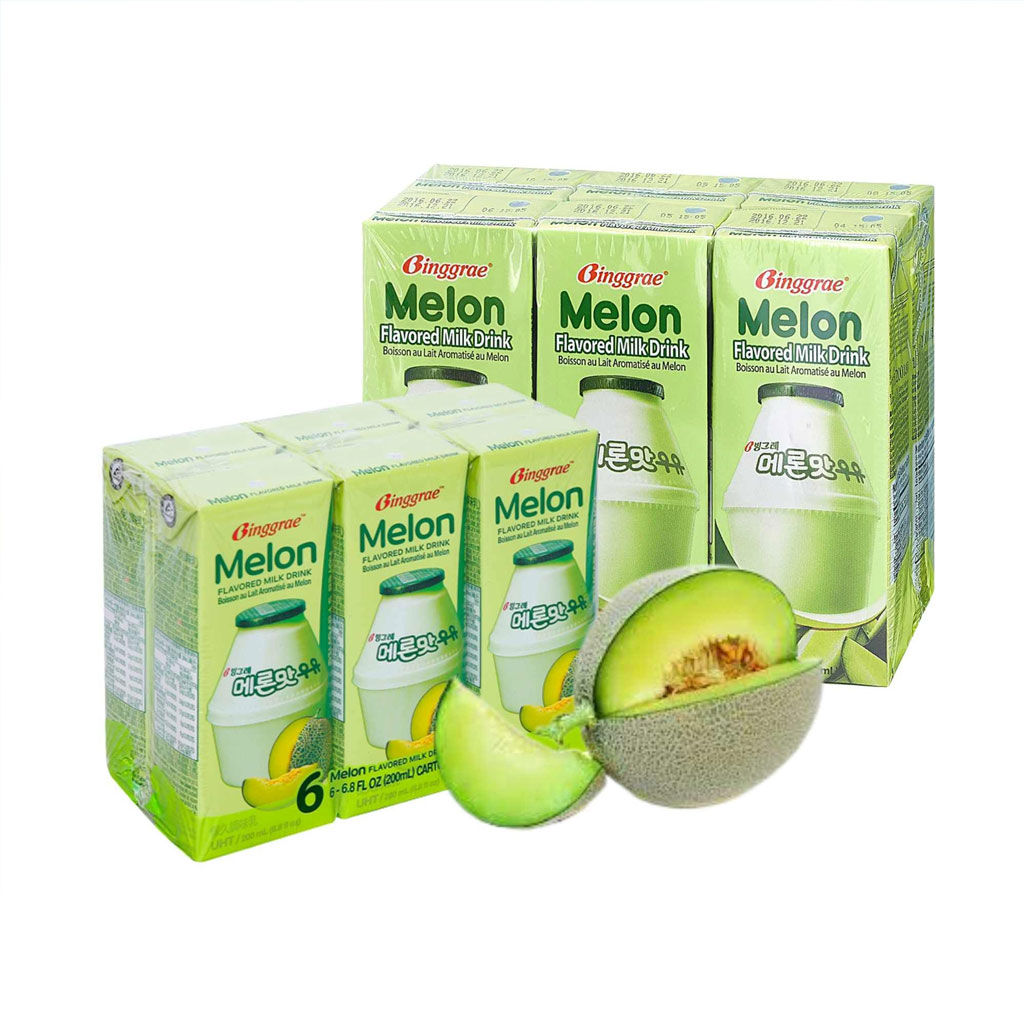 Sữa tươi tiệt trùng hương dưa lưới Binggrae 200ml