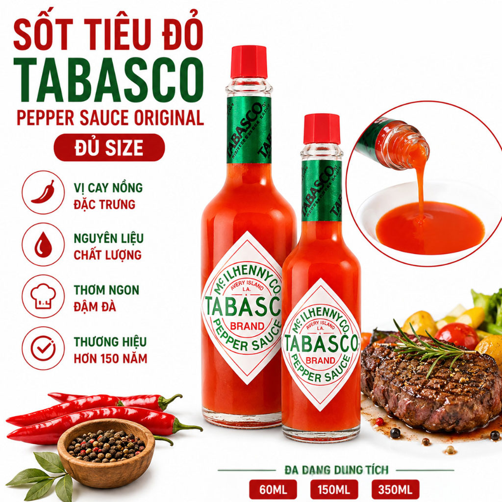 Sốt ớt đỏ Tabasco Pepper Sauce 150ml F102833