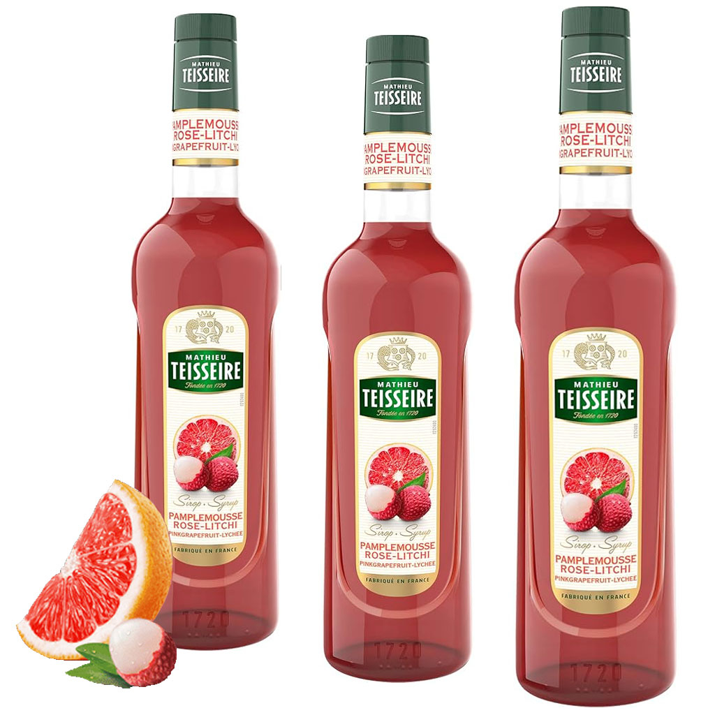 Sirô bưởi hồng và vải Teisseire PinkGrapefruit-Lychee Sirup 700ml