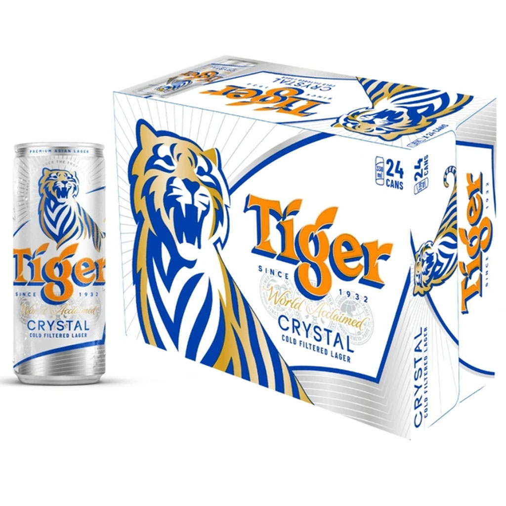 Bia bạc Tiger Crystal thùng 24 lon 330ml