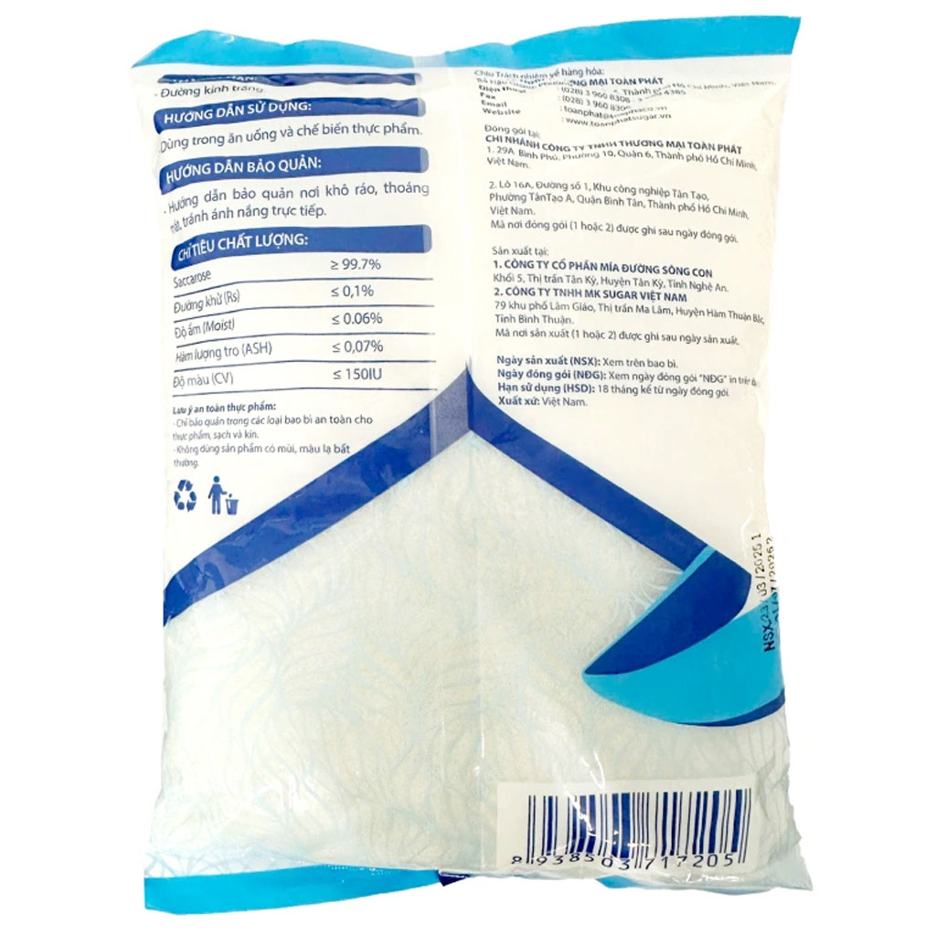 Đường kính trắng Toàn Phát Standard White Sugar 1kg