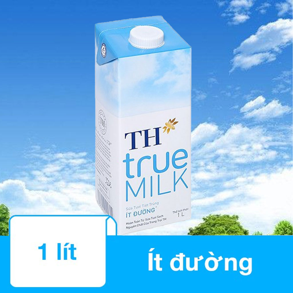 Sữa tươi tiệt trùng ít đường TH true MILK 1 lít