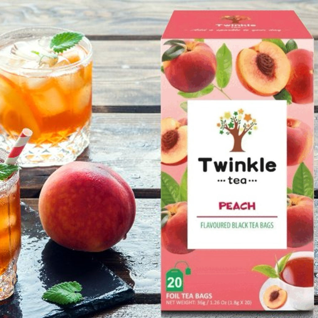Trà Đào Twinkle Peach Flavored Black Tea 1.8g x 20 túi