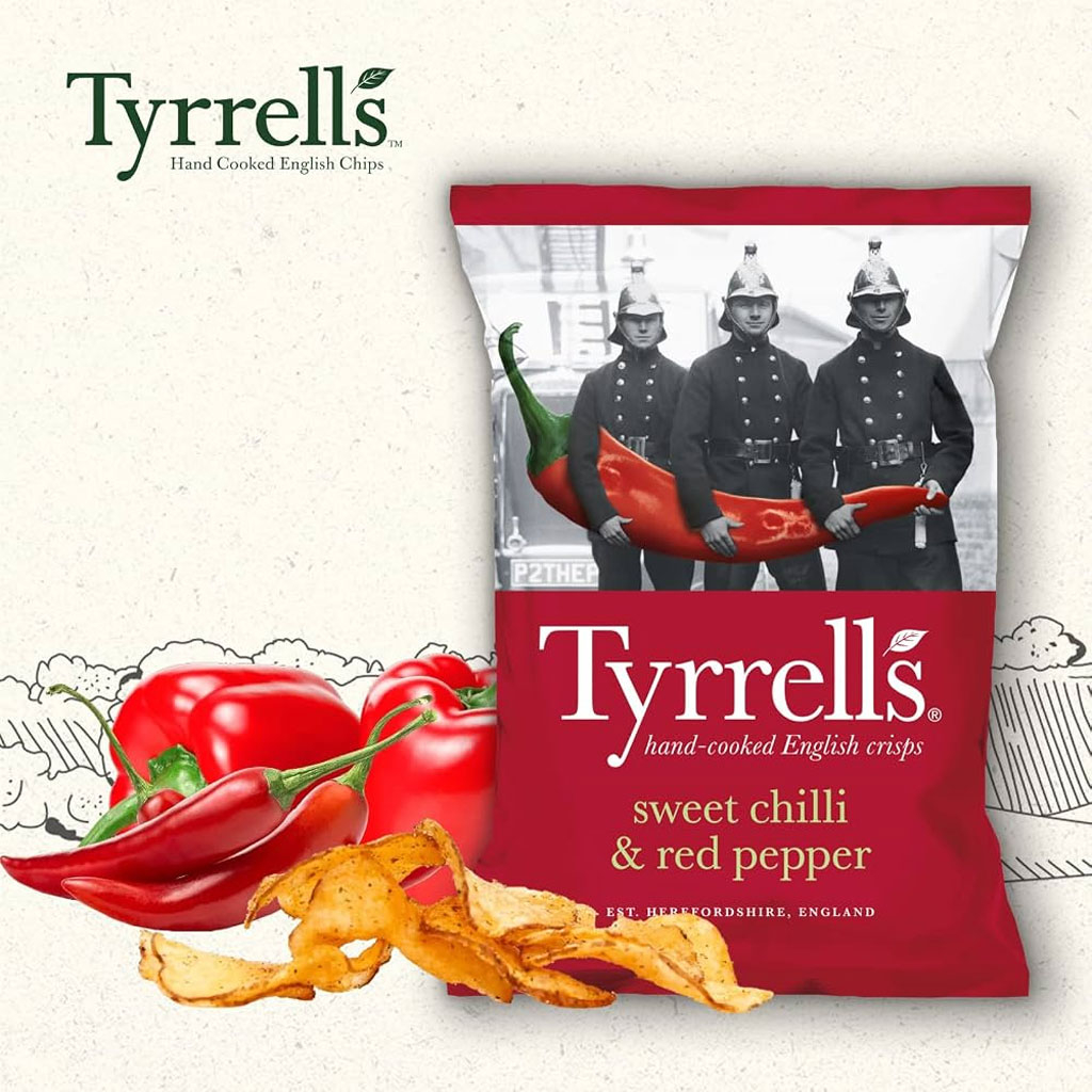 Khoai tây chiên cay Tyrrell's gói 150g F119180