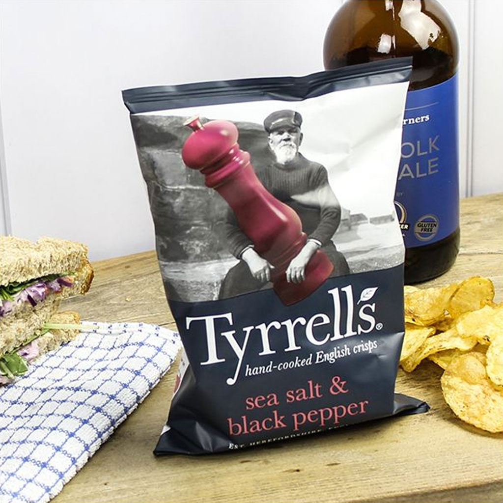 Khoai tây chiên muối tiêu Tyrrell's gói 150g F119179