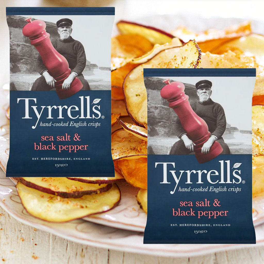 Khoai tây chiên muối tiêu Tyrrell's gói 150g F119179