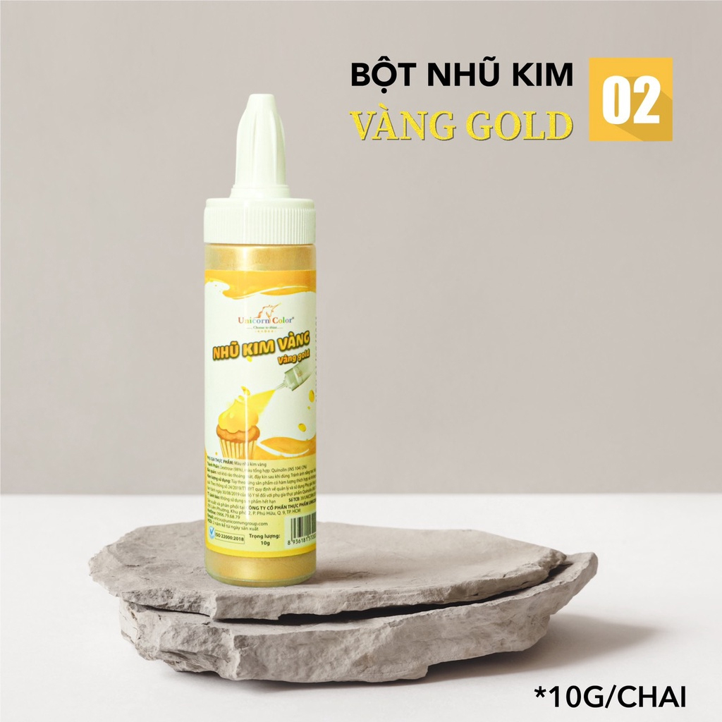 Màu nhũ kim vàng Unicorn 10gr