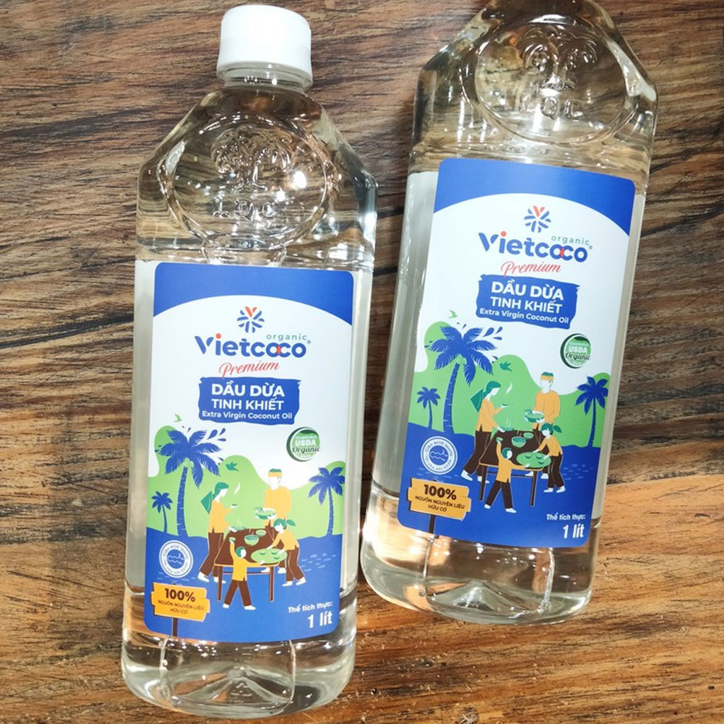 Dầu dừa nguyên chất tinh luyện Vietcoco chai 1 lít