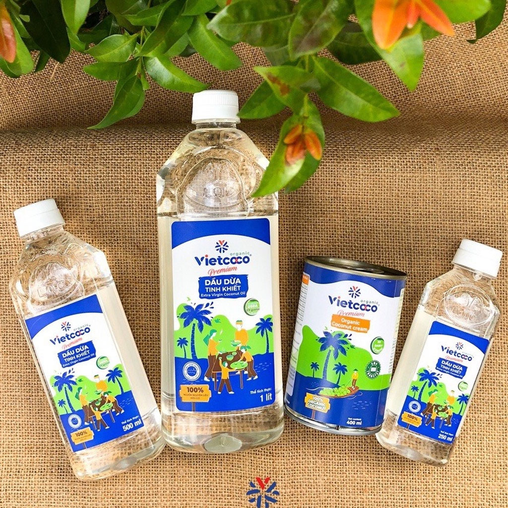 Dầu dừa nguyên chất tinh luyện Vietcoco chai 1 lít