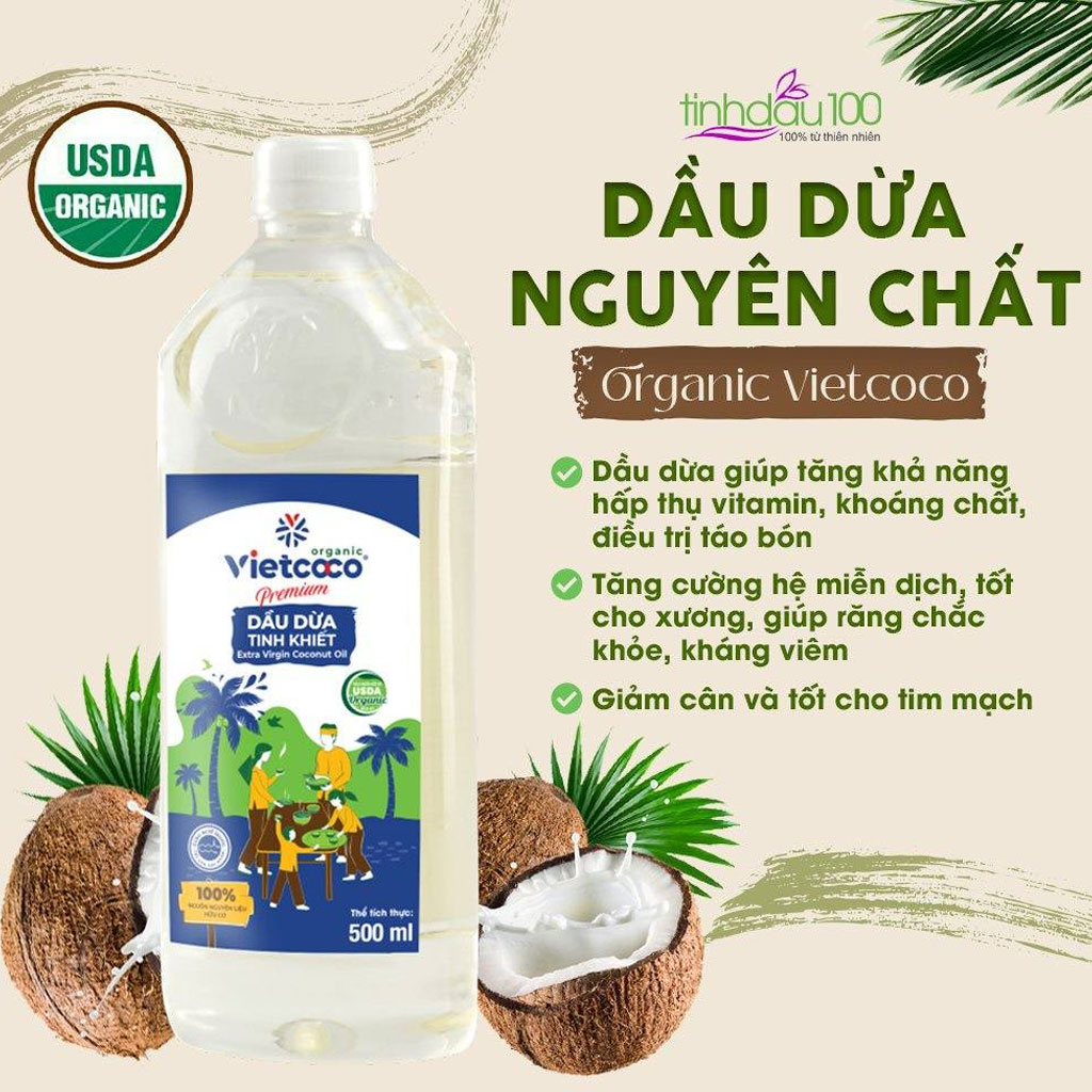 Dầu dừa tinh khiết Vietcoco 500ml
