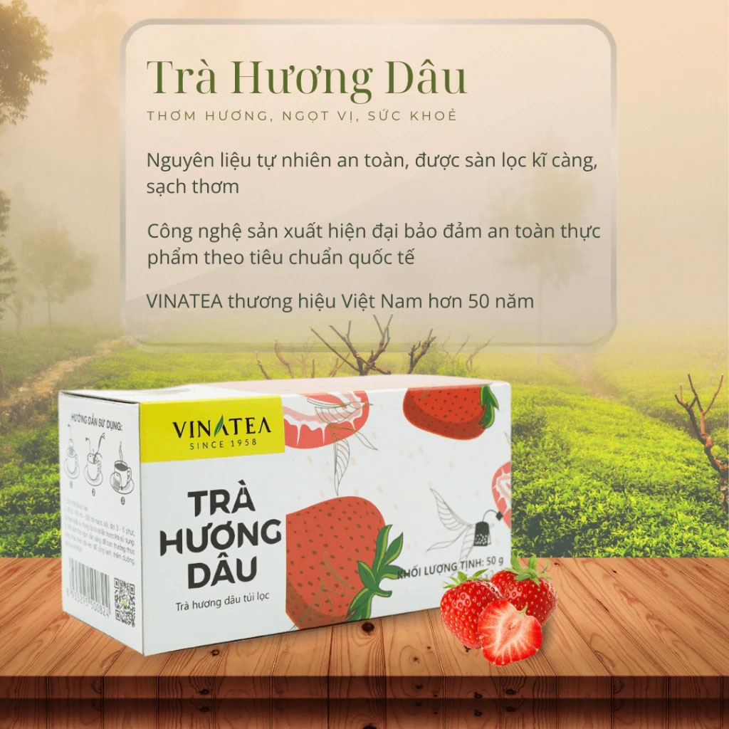 Trà Hương Dâu túi lọc Vinatea 50g