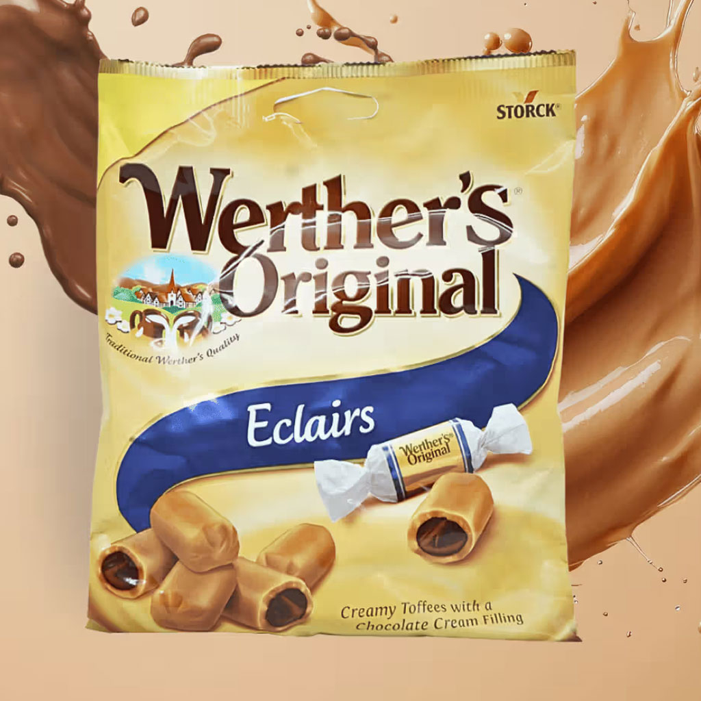Kẹo mềm nhân kem sôcôla Storck Werther's Original Eclairs 100g F123045