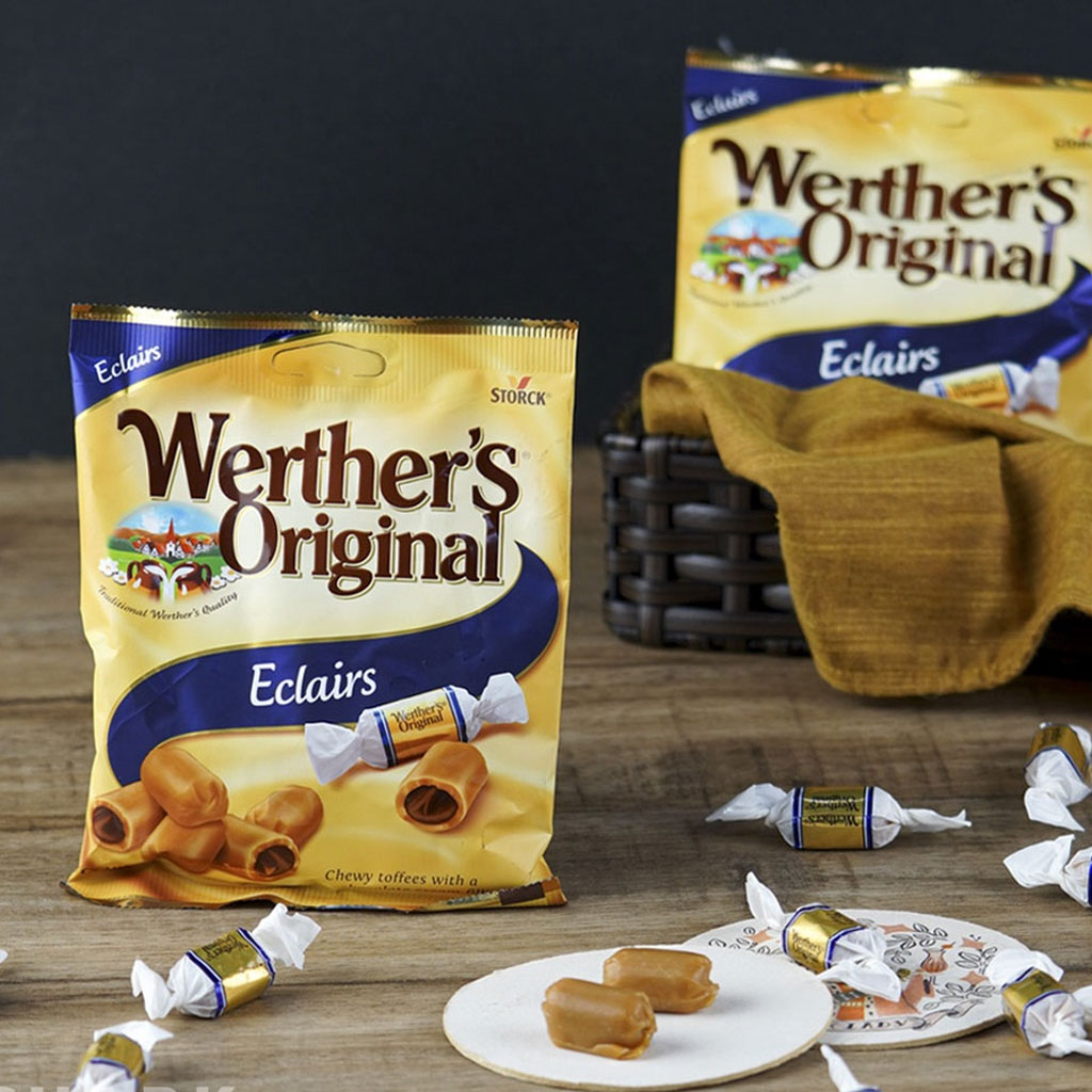 Kẹo mềm nhân kem sôcôla Storck Werther's Original Eclairs 100g F123045