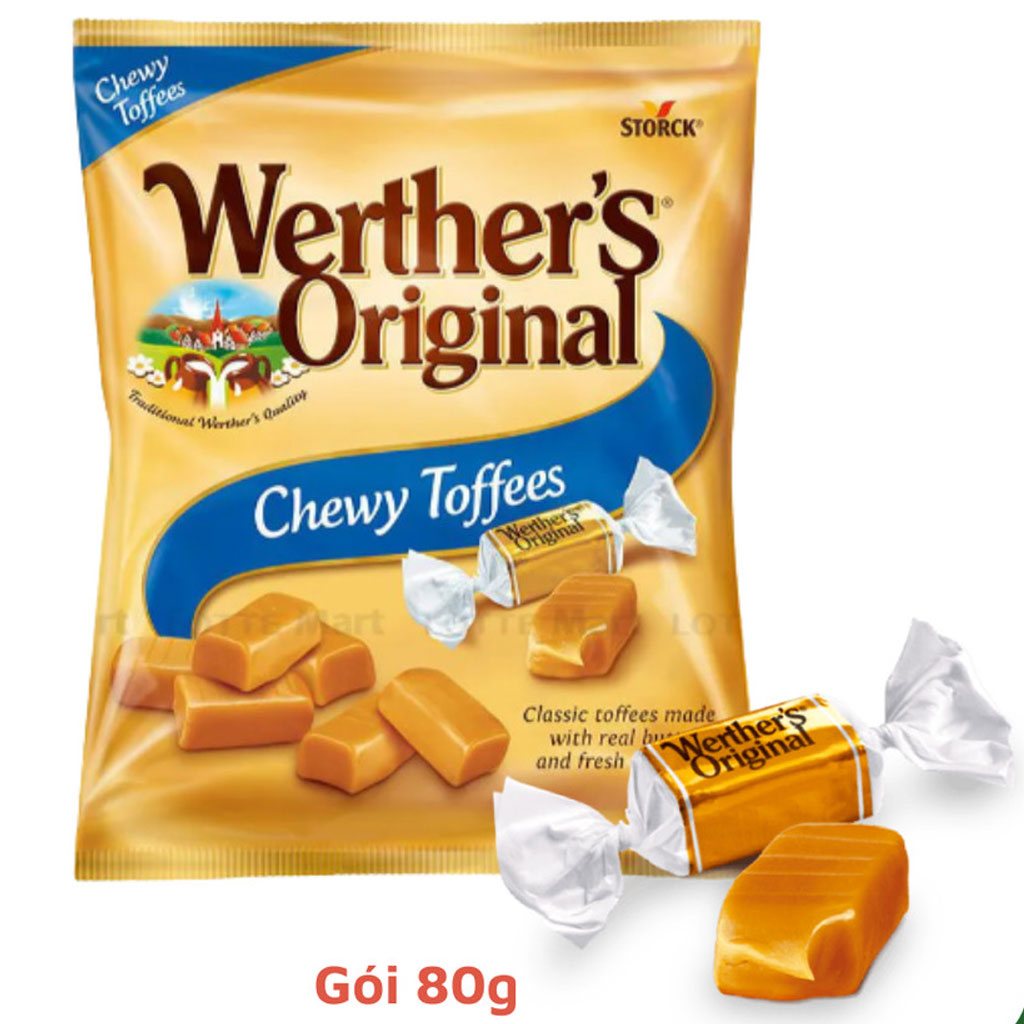 Kẹo mềm Storck Werther's Original Chewy Toffees gói 80g F123043