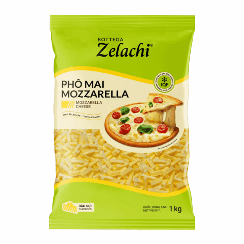 Phô mai bào sợi Mozzarella Zelachi 1 kg