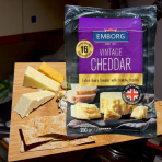 Phô mai Emborg Vintage Cheddar khối 200g F122848