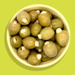 Trái ô liu nhân tỏi Latino Bella Garlic Stuffed Olives 235g F122119 Trái ô liu nhân tỏi Latino Bella Garlic Stuffed Olives 235g F122119
