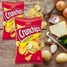 Khoai tây chiên vị phô mai và hành Lorenz Crunchips 100g F121900